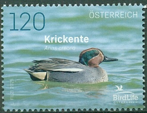 Австрия, 2025, Утки, "Birdlife", 1 марка